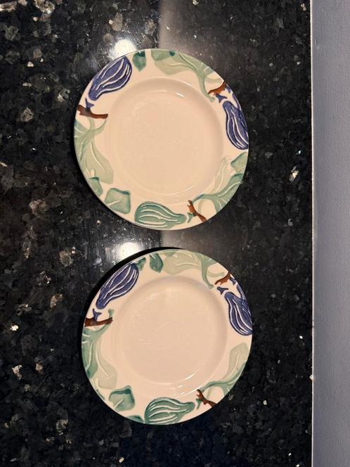 Emma Bridgewater Vijgen & Olijven Vintage bordjes 2 stuks, Huis en Inrichting, Keuken | Servies, Gebruikt, Bord(en), Overige stijlen