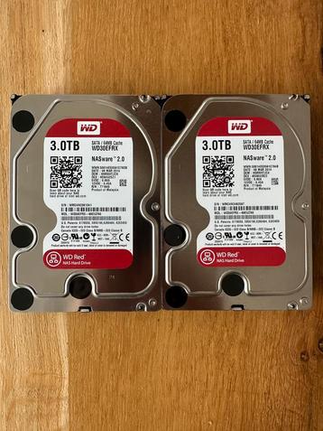2x WD Red 3TB SATA HDD. Western Digital NAS Hard drive beschikbaar voor biedingen
