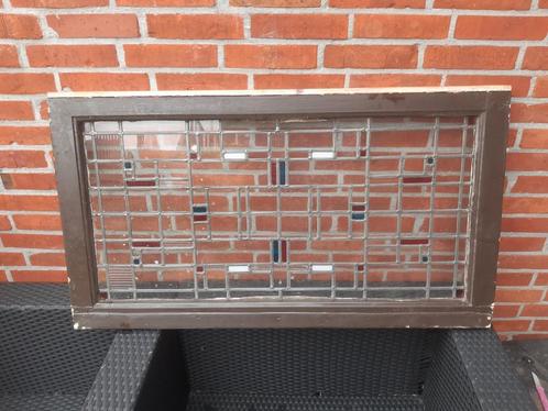 Prachtig glas in loodraam met 5 soorten glas in venster, Doe-het-zelf en Verbouw, Glas en Ramen, Gebruikt, Glasplaat, 80 tot 120 cm