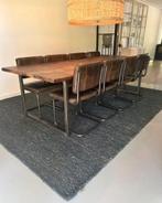 Robuuste eettafel van botenhout - 260x100 cm, Huis en Inrichting, Tafels | Eettafels, Ophalen, Gebruikt, 200 cm of meer, 50 tot 100 cm