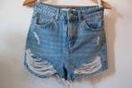 Ripped denim mom shorts (TOPSHOP), Topshop, Maat 34 (XS) of kleiner, Blauw, Kort