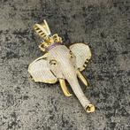 14k gouden hanger olifant kop groot nieuw, Ophalen of Verzenden, Nieuw, Goud
