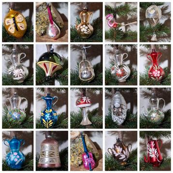 Oude antieke kerstballen koffiekan koffiepot vlinder banjo beschikbaar voor biedingen