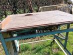Cirkelzaag tafel, Tuin en Terras, Tuintafels, Ophalen, Gebruikt, Rechthoekig, Hout