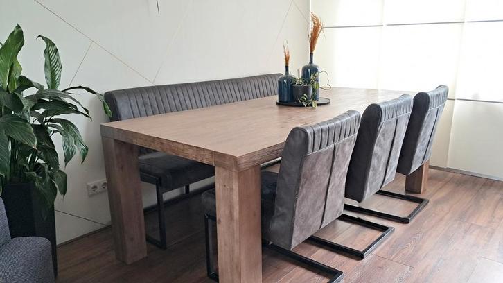 Eetkamerbank + 3 Stoelen - 180cm, Huis en Inrichting, Tafels | Eettafels, Gebruikt, 150 tot 200 cm, Minder dan 50 cm, Vier personen