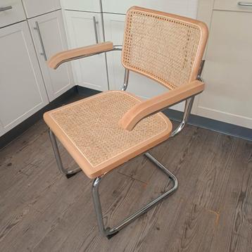 4x Thonet stijl Breuer Cesca stoel rotan webbing met leuning beschikbaar voor biedingen