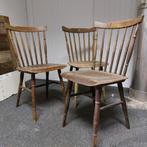 Vintage houten stoelen - set van 3, Ophalen, Gebruikt, Bruin