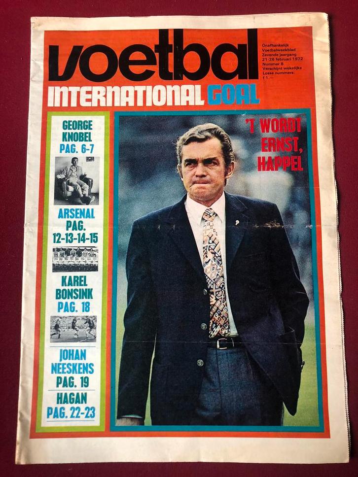 Voetbal International Goal 21-26 febr 1972 / Magazine Nr. 8, Verzamelen, Sportartikelen en Voetbal, Zo goed als nieuw, Boek of Tijdschrift