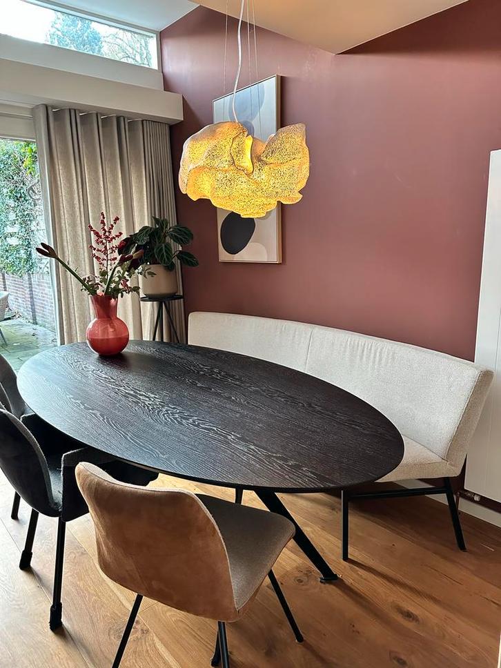 Ovale eettafel (240x120cm) optioneel met bijpassende eetbank, Huis en Inrichting, Tafels | Eettafels, Gebruikt, 100 tot 150 cm