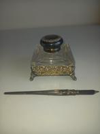 Antieke verzilverde inktpot, Antiek en Kunst, Ophalen of Verzenden