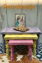 Shabby/Boho/Hippie/Tafeltje/Krukje/Miniset, Ophalen of Verzenden