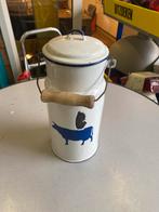 Vintage Emaille Melkbus met Koe, Antiek en Kunst, Antiek | Emaille, Ophalen of Verzenden