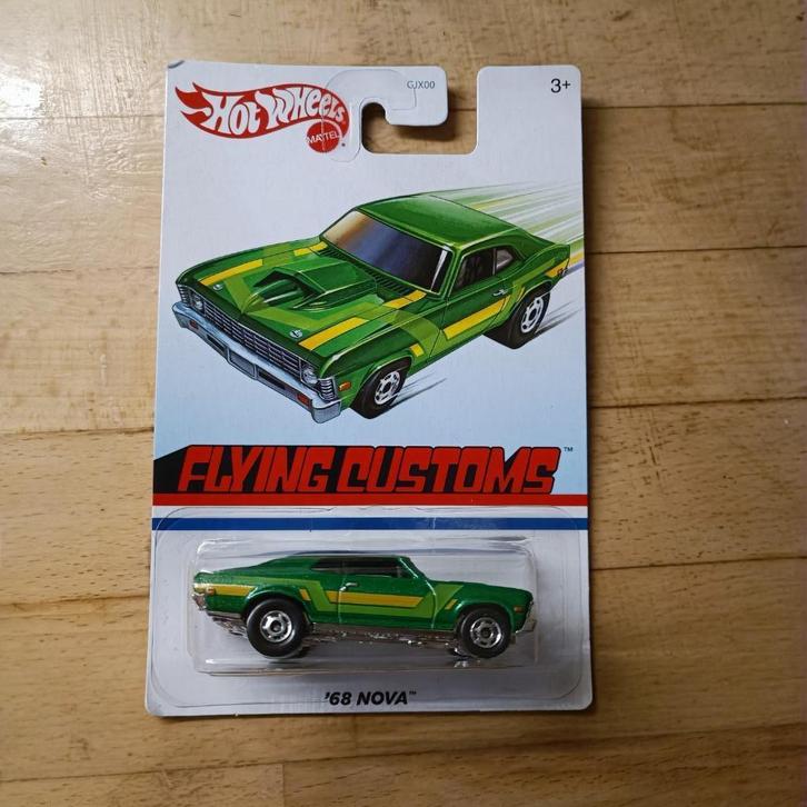 Hot Wheels Flying Customs Custom '68 Chevy Nova Green, Hobby en Vrije tijd, Modelauto's | Overige schalen, Nieuw, Auto, Ophalen of Verzenden