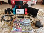 Nintendo Switch incl. 2 spellen, Spelcomputers en Games, Ophalen, Met 2 controllers, Switch Original, Gebruikt