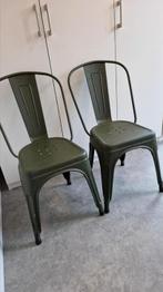 2 metalen stoelen, Huis en Inrichting, Stoelen, Ophalen, Gebruikt, Overige kleuren, Twee