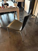 Zwarte Eetkamerstoelen, Huis en Inrichting, Stoelen, Ophalen, Gebruikt, Zwart, Leer