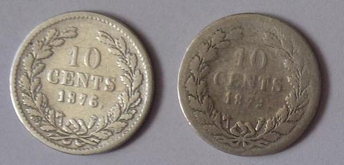 Willem III 10 Cent 1875 en 1879 Zilver, Postzegels en Munten, Munten | Nederland, Setje, 10 cent, Koning Willem III, Zilver, Verzenden