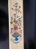 Houten paneel beschilderd met bloemen en vogel, Ophalen of Verzenden, Zo goed als nieuw, Hout, Minder dan 50 cm