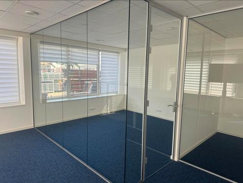 Diverse glazen wanden met deuren van 2,58 hoog, Doe-het-zelf en Verbouw, Glas en Ramen, Zo goed als nieuw, Glasplaat, 160 cm of meer