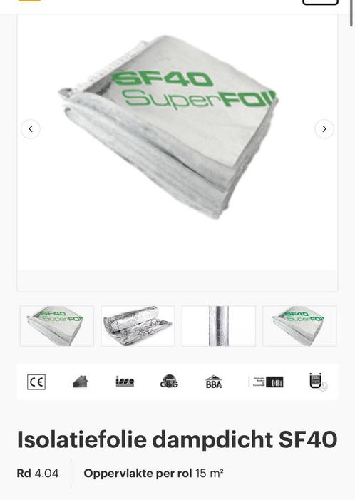 Superfoil sf40 dampdicht, Doe-het-zelf en Verbouw, Isolatie en Afdichting, Nieuw, Overige materialen, Minder dan 4 cm, 15 m² of meer