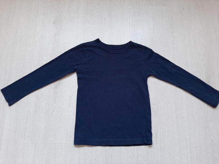 Donkerblauw basic shirt van HEMA, maat 98/104, Kinderen en Baby's, Kinderkleding | Maat 98, Gebruikt, Jongen, Shirt of Longsleeve