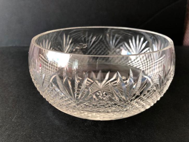 Antieke Vingerkom Wilhelmina Waaier Slijpsel Kristal 10 cm, Antiek en Kunst, Antiek | Glas en Kristal, Ophalen