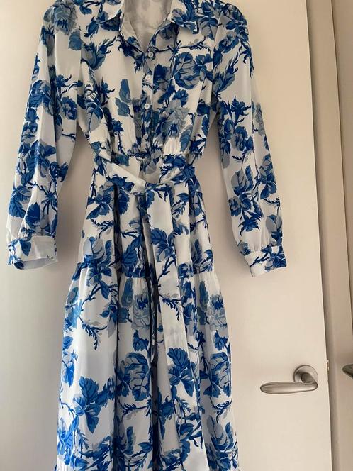 Lange stroken jurk maat 40/42 L, Kleding | Dames, Jurken, Zo goed als nieuw, Maat 42/44 (L), Onder de knie, Verzenden