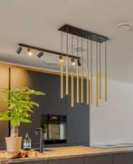 Hanglamp met 10 lampjes messing, Huis en Inrichting, Lampen | Hanglampen, Ophalen, Zo goed als nieuw