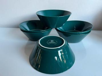 6 Fins Design Iittala Teema Kommen Groen Kaj Franck 80’s beschikbaar voor biedingen