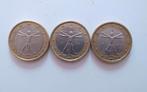 3x 1 euro munt vitruviusman, Da Vinci, Postzegels en Munten, Munten | Europa | Euromunten, Ophalen of Verzenden, 2 euro