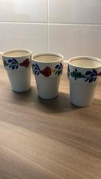 3 x Boerenbont melkbekers, Huis en Inrichting, Keuken | Servies, Overige typen, Ophalen of Verzenden, Zo goed als nieuw, Aardewerk