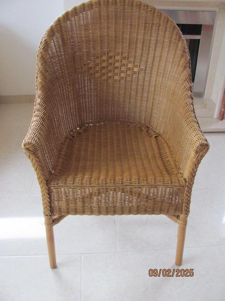 Hoge STOEL fauteuil PITRIET rotan Daris RETRO 90x62x60 IZGS, Huis en Inrichting, Fauteuils, Zo goed als nieuw, Hout, Riet of Rotan