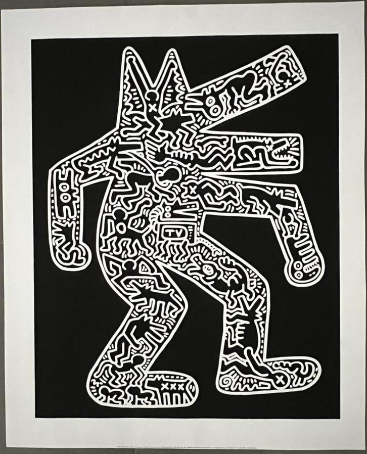 Keith Haring: Zeefdruk - Dog - KH Foundation, Antiek en Kunst, Kunst | Litho's en Zeefdrukken, Ophalen of Verzenden