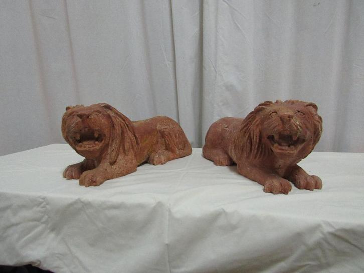 Natuurstenen leeuwen set, Antiek en Kunst, Kunst | Beelden en Houtsnijwerken, Ophalen