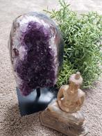 Superkwaliteit amethist cluster met geslepen Agaatrand., Ophalen of Verzenden, Mineraal