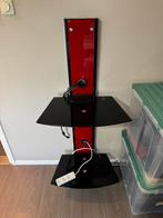 Casado Televisie Wandmeubel – Rookglas & Zwart Plateau, Ophalen of Verzenden, Zo goed als nieuw