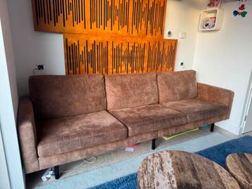 Bank 4-zits 280 cm bruin Leen Bakker Collin cognac beschikbaar voor biedingen