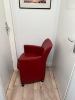 Rode Leren Leolux Quantisimo Fauteuil, Gebruikt, Minder dan 75 cm, Leer, Ophalen of Verzenden