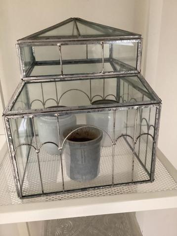 Mini Kweekkas Kas Klein Glas Staal Vintage beschikbaar voor biedingen