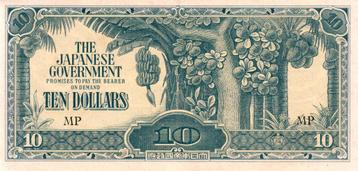 Malaya (Japanese Government) 10 dollars 1942 - UNC beschikbaar voor biedingen