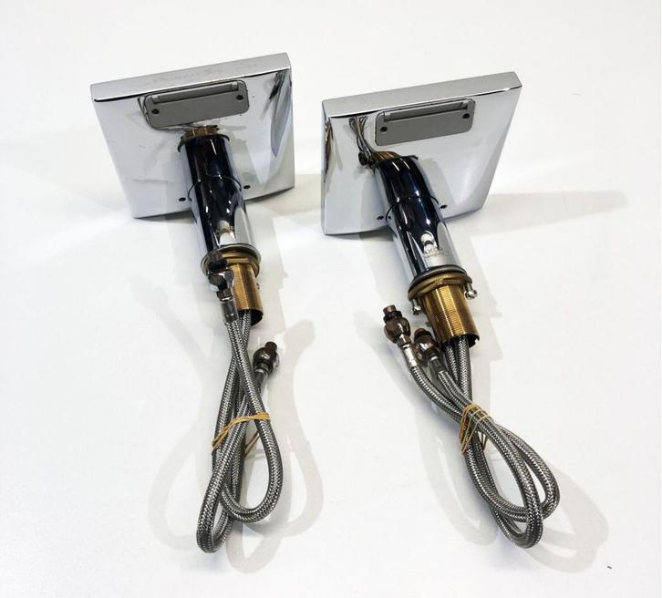 2xHANSGROHE AXOR STARCK X WASTAFELKRAAN LAGE MODEL gebruikt, Doe-het-zelf en Verbouw, Sanitair, Gebruikt, Kraan, Chroom, Ophalen of Verzenden