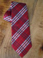 100% zijde Stropdas Rood Grijs ruit handgeweven -NIEUW-, Kleding | Heren, Ophalen of Verzenden, Nieuw, Rood, Met patroon