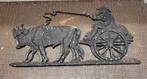 Gietijzeren tafereel met os en wagen, Ophalen