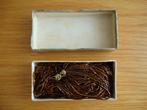Antieke amberkleurige Groningse kralenketting.(140cm), Ophalen, Overige materialen, Ketting