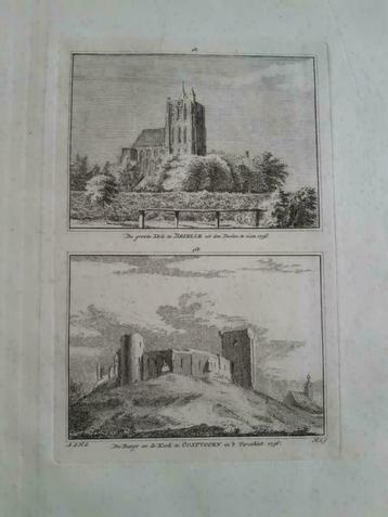 467-468 / Oostvoorn en Brielle de kerk Kopergravure 1757 beschikbaar voor biedingen