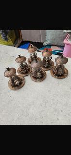 Vintage Turkse theeset - 6 kopjes en schotels, Gebruikt, Ophalen of Verzenden, Glas, Overige stijlen
