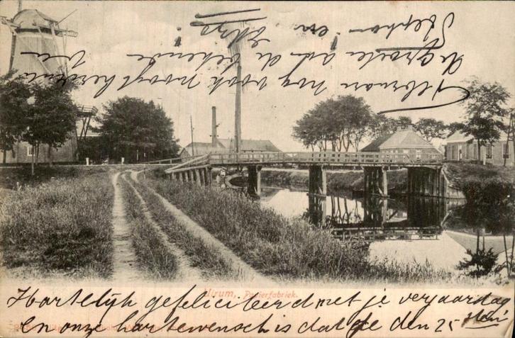 Ulrum Papierfabriek Fabriek, Verzamelen, Ansichtkaarten | Nederland, Gelopen, Groningen, Voor 1920, Ophalen of Verzenden