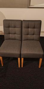 WOOOD eetkamerstoel Tijmen grijs (2x), Huis en Inrichting, Stoelen, Ophalen, Grijs, Stof, Twee