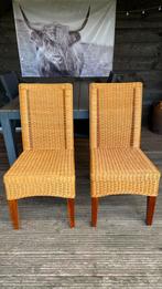 2 rieten eetkamerstoelen, Huis en Inrichting, Ophalen, Twee, Bruin, Riet of Rotan
