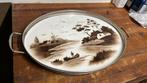 Antiek Groot Dienblad met een tegel erin die stuk is, Antiek en Kunst, Antiek | Keramiek en Aardewerk, Ophalen of Verzenden